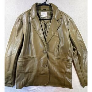 Urban Outfitters Womens Jules Jacket Faux Leather Blazer Small